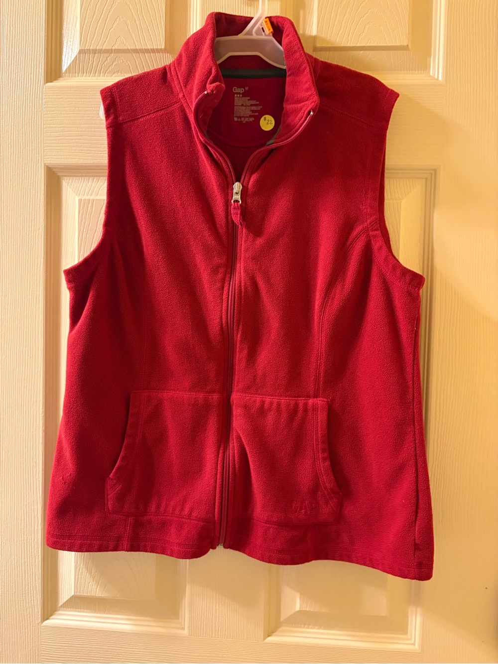 GAP Bright Red Fleece Vest with Front Pockets